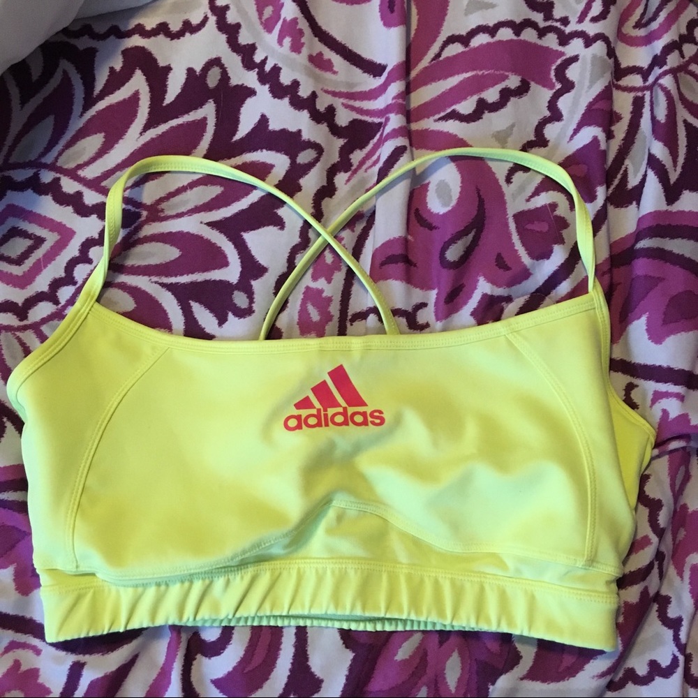 Adidas yellow sports bra Large